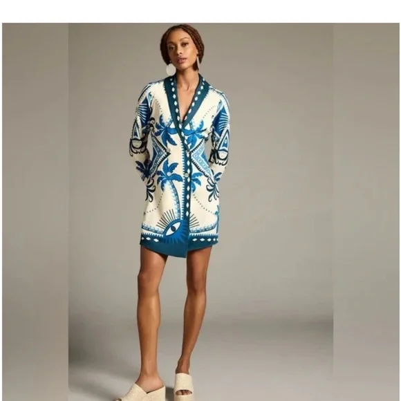 long sleeve blazer dress farm rio Farm Rio Long Sleeve Blazer Dress (M) | Used,